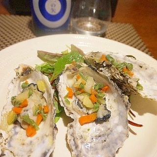 【長崎食材】蒸し牡蠣のラヴィゴットソース